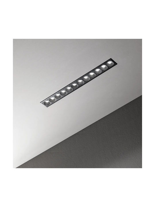 Ideal Lux Lika Fi Slim Rectangle Metallic Recessed Spot with Integrated LED and Warm White Light White 12.2x4cm. 1pcs