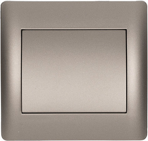Elmark Recessed Wall Switch Single with Frame Aller Retour Grey Metallic