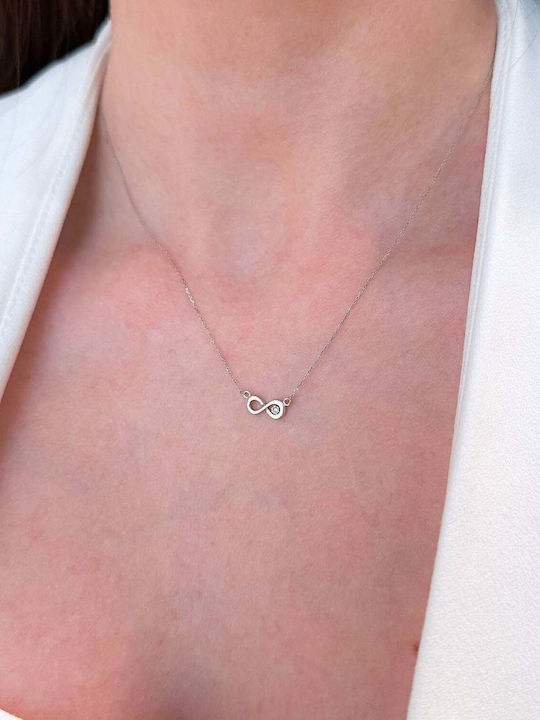 Sorelly Necklace Infinity from White gold 14K with Diamond