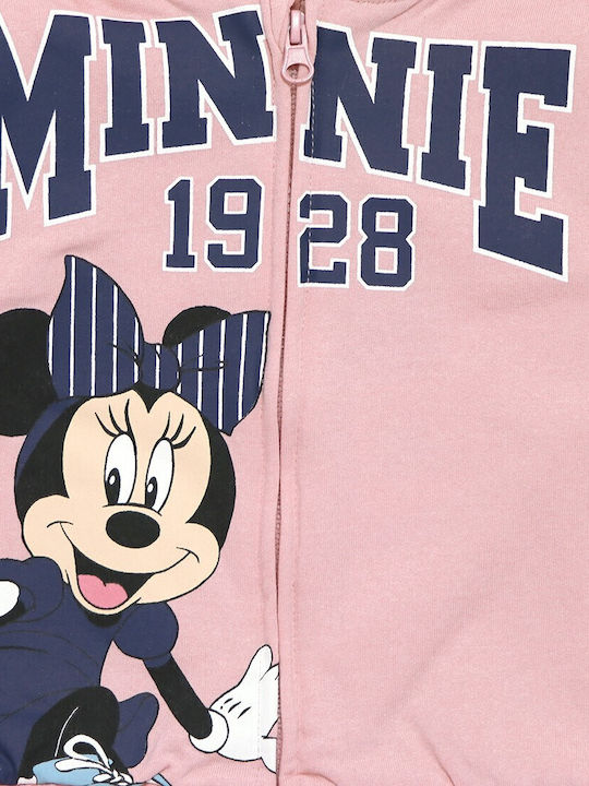 Kids Sweatshirt Cardigan Cotton with Hood Pink