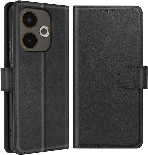 Avizar Brieftasche Hülle Oppo A5 Pro Chesterfield Serie Stand Funktion Schwarz