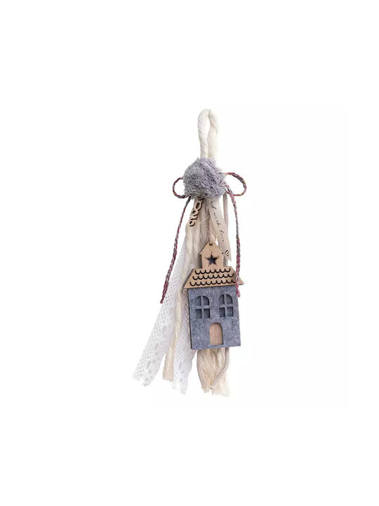 Weihnachtsbaumschmuck Hütte Lederartig Grau