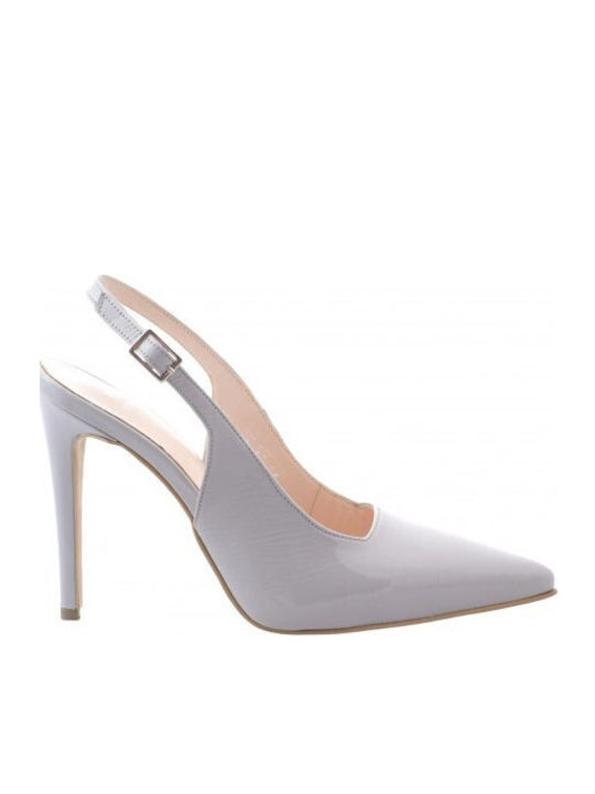 Leder Pumps mit hohem Absatz Gray