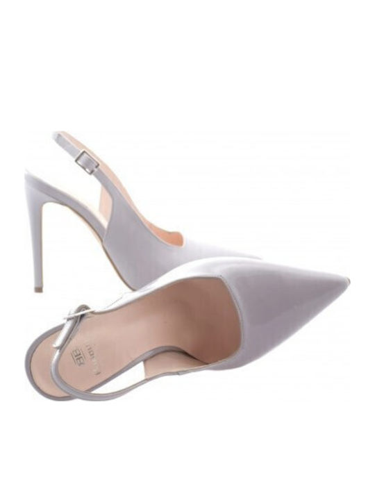Leder Pumps mit hohem Absatz Gray