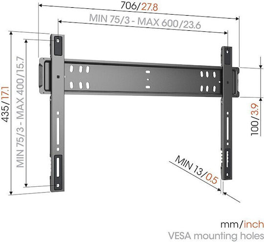Vogel's TVM 5705 Βάση Τηλεόρασης Τοίχου Μαύρο