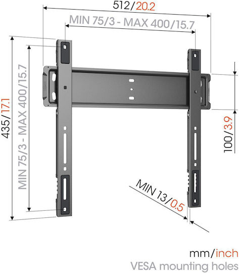 Vogel's TVM 5505 Wall TV Mount up to 75kg Black