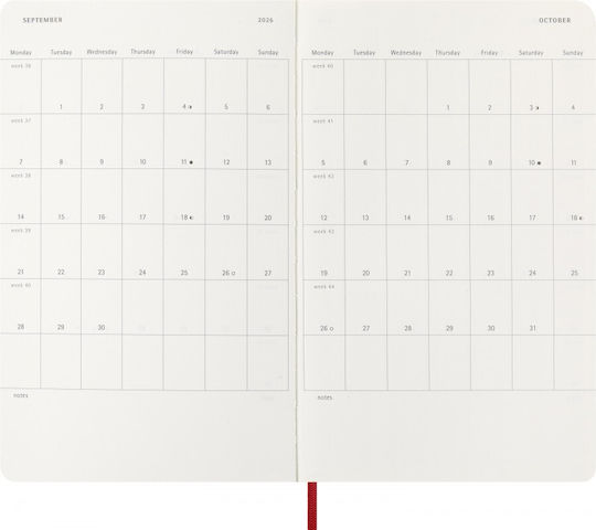 Moleskine Weekly Planner 2026 Red 13x21cm
