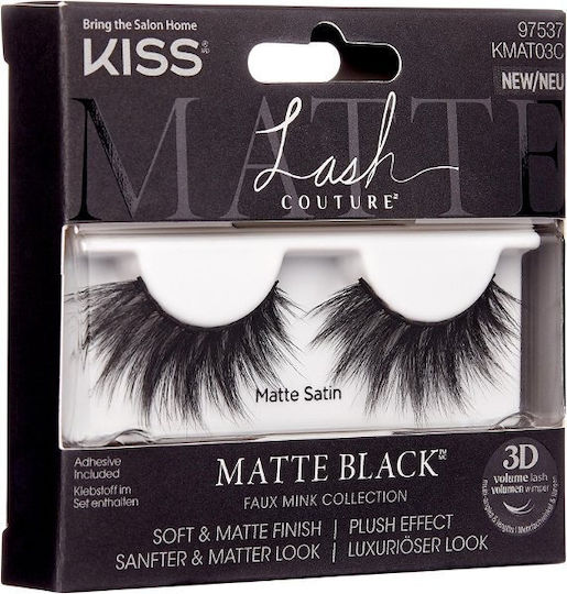 Kiss Faux Mink Self-Adhesive Βλεφαρίδες 3D Μαύρες