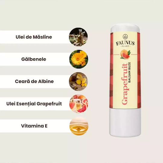 Grapefruit Lip Balm Protects Moisturizes Softens Lips Faunus Plant 5ml