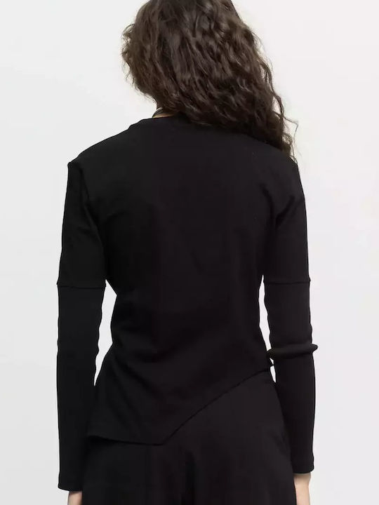 Women's Blouse Cotton Long Sleeve Black