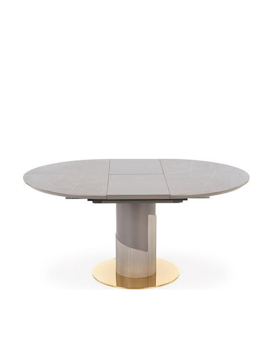 Houston 1533 Round Table Dining Room Grey, Light Grey, Gold 76x76cm
