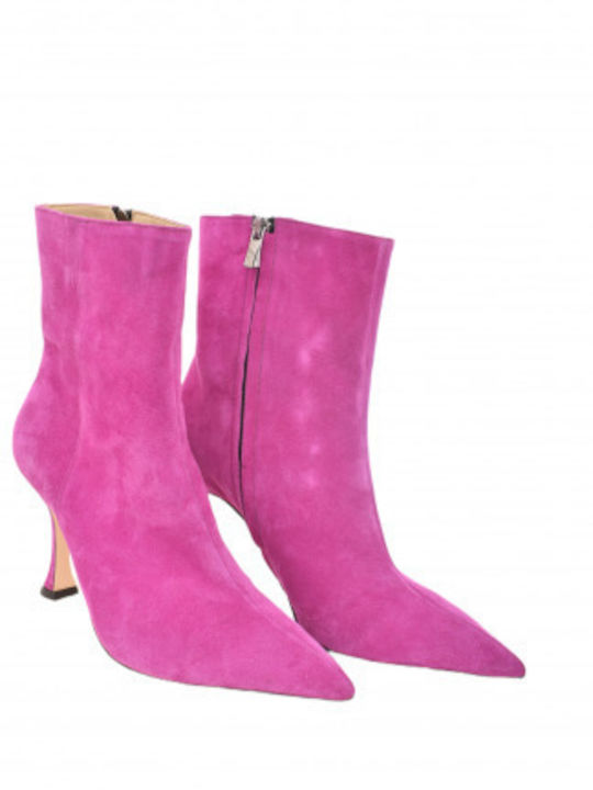 Wildleder Stiefeletten Damen Fuchsie
