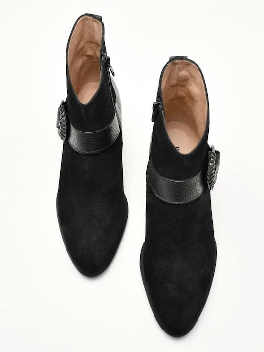 Wildleder Stiefeletten Damen Schwarz