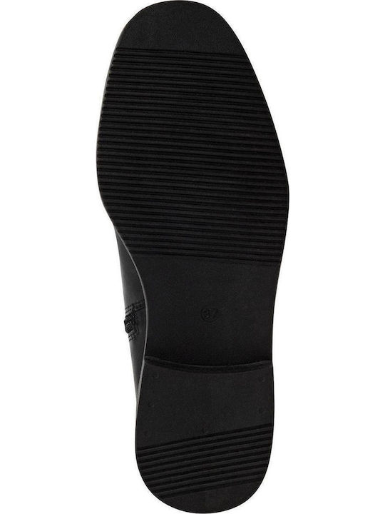 Leder Stiefeletten Damen Schwarz