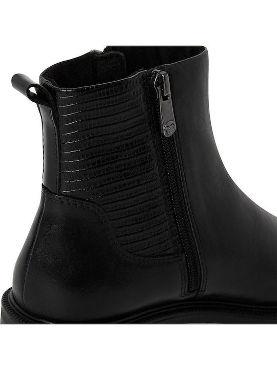 Leder Stiefeletten Damen Schwarz