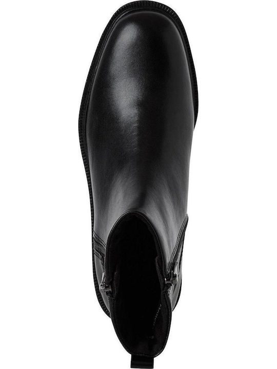Leder Stiefeletten Damen Schwarz