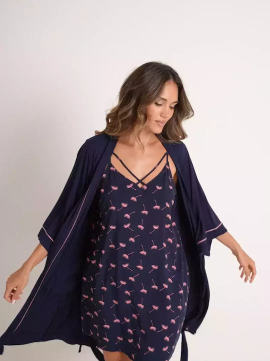 Bonatti Winter Women's Robe Navy Blue
