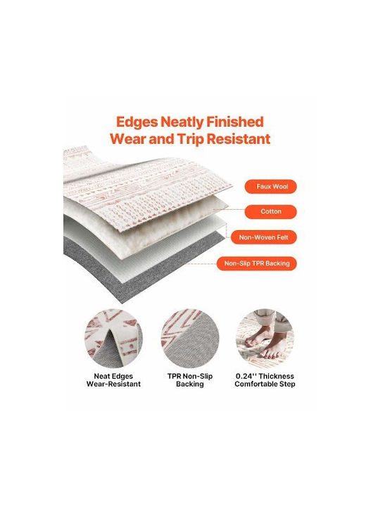 Vevor Teppich Rechteckig Synthetisch,Polyester/Cotton/Leather Beige