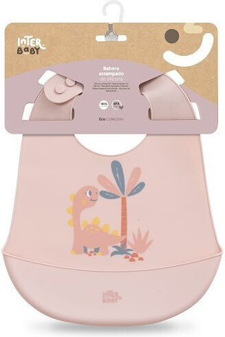Interbaby Αδιάβροχη Σαλιάρα Σιλικόνης Pink για 6 m+