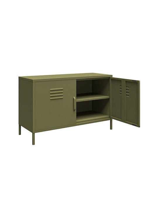 Merfeli 102 Living Room Cabinet Made of Metal Green 100x40x64cm