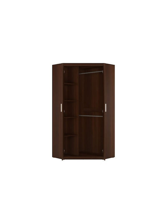 Doppeltür Kleiderschrank Ecke Evacali 105 Walnut 93x93x195cm