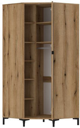 Einzeltür Ecke mit Spiegel Lorcamu 112 90x90x198cm Oak
