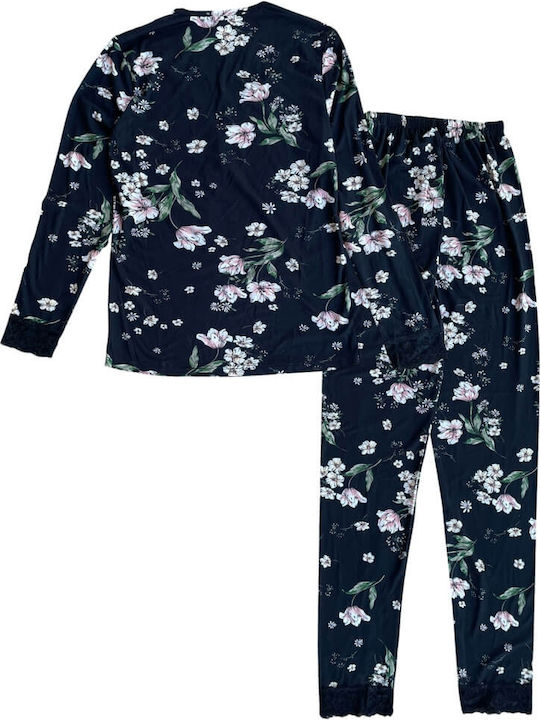 Caress Winter Damen Pyjama-Set Black