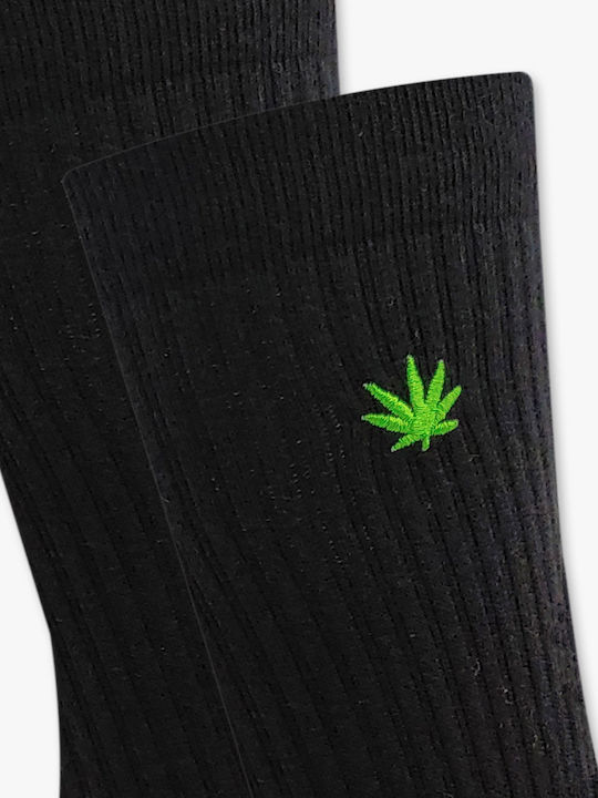 Baumwoll-Socken mit Cannabis-Stickerei Rto