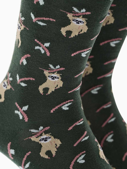 Walk Sloth Women's Socks Dark Green