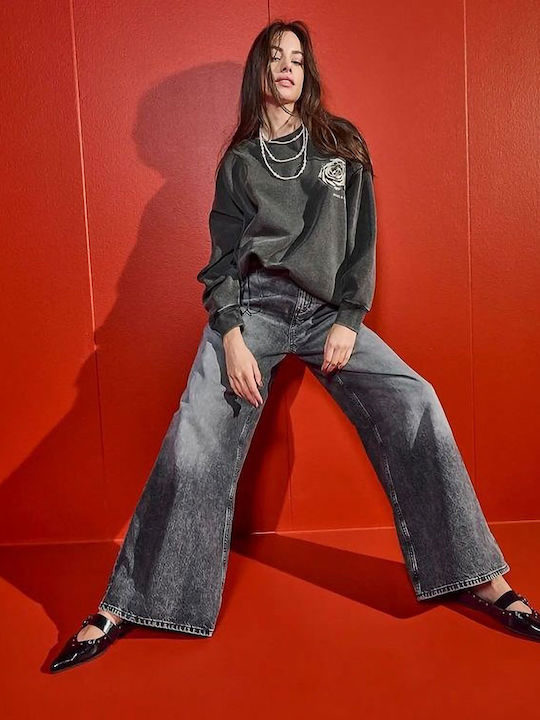 Wide Blugi de damă cu croială largă Med Grey Denim