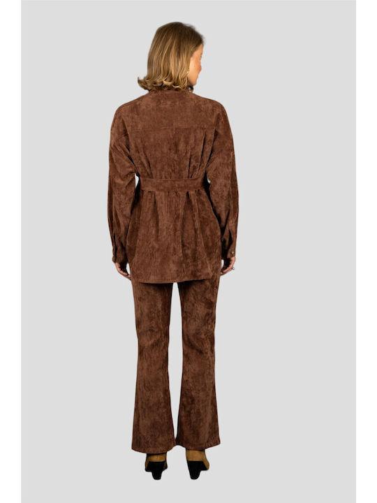 Women's Fabric Trousers Chocolate