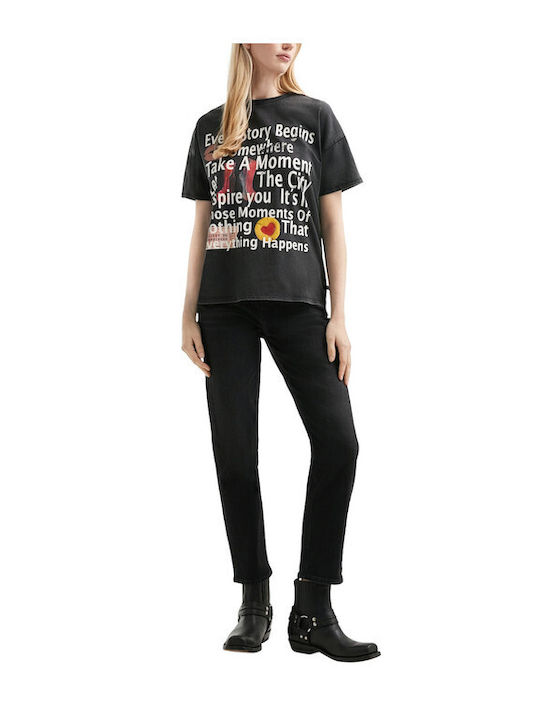 Tizie Damenjeans in Schlanker Passform Schwarz