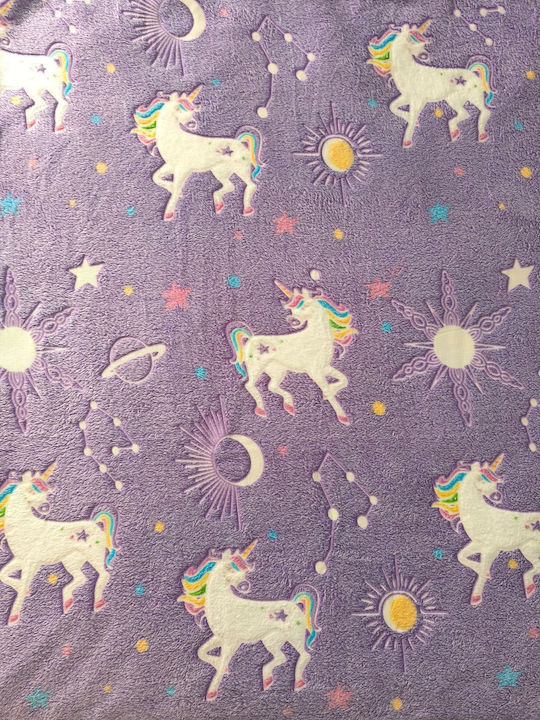 Blanket Fleece Glowing Fluorescent Purple 200x150cm