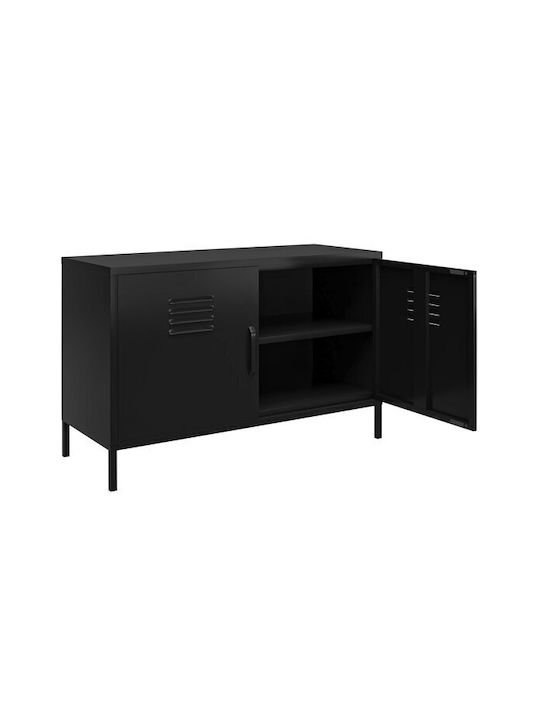 Ophfere 101 Living Room Cabinet Made of Black Metal 100x40x64cm
