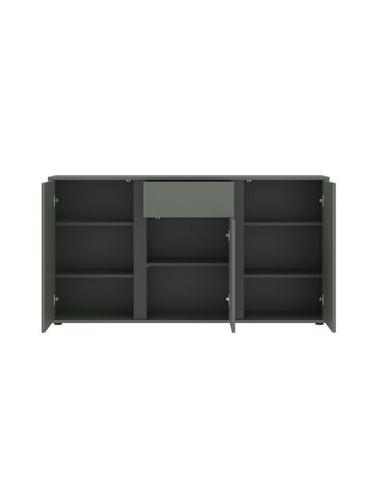 Bufet Vircoro 101 cu Sertare Anthracite, Green 40x82x155cm