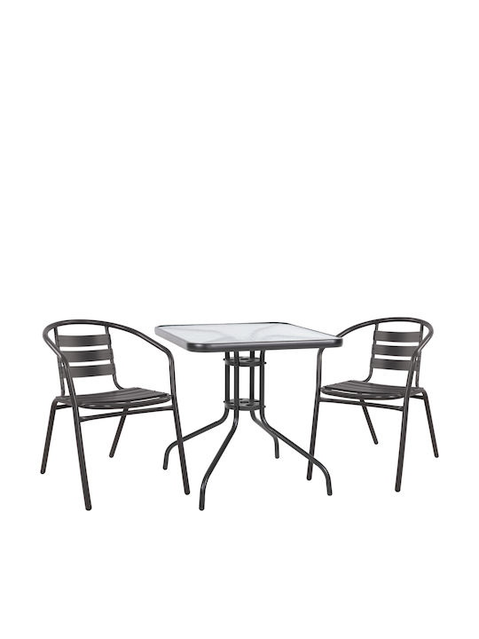 Garten- und Outdoor-Möbelsets Für Speisesaal Figo Laura 3 Stück Grau