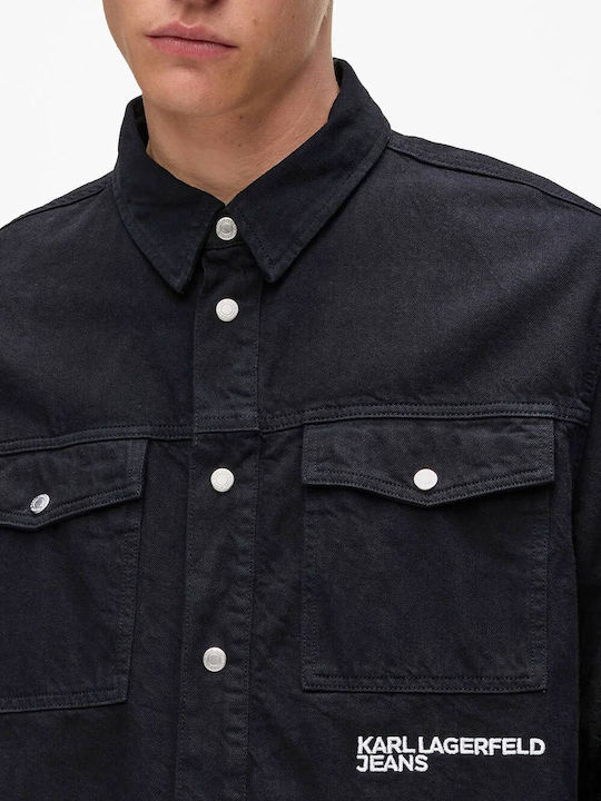 Overshirt Long-sleeved Cotton Shirt Black