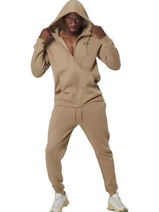 Beige Hoodie Cardigan
