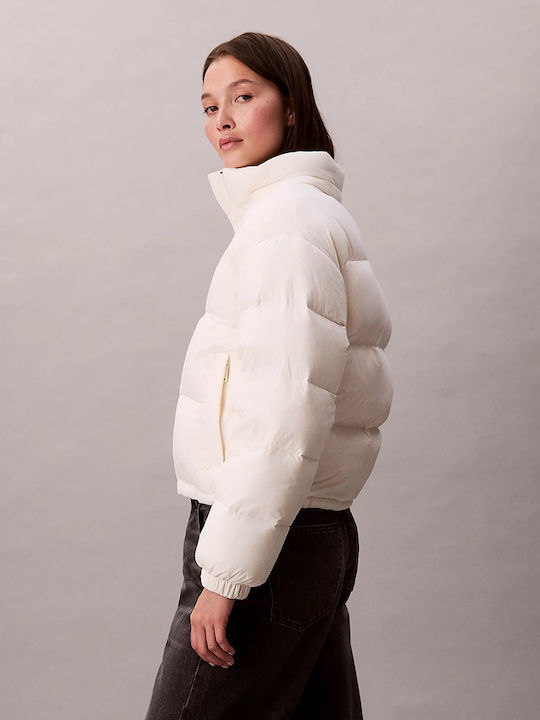 Kurz Damen Puffer Jacke Wasserdicht und Winddicht für Winter Weiß