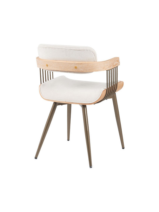 Cameo Dining Room Metallic Chair Bronze-white-wash-beige 53x49.5x75.5cm