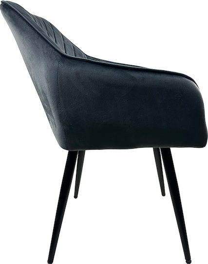 Florencia Scaune Sala de mese Catifelate Grey/Black 1buc 56x60x81buc