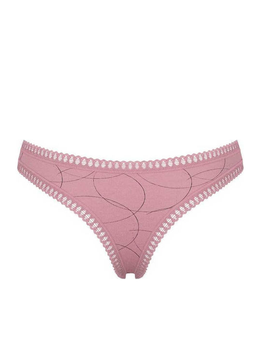 Βαμβακερά Women's String 3Pack with Lace Colorful