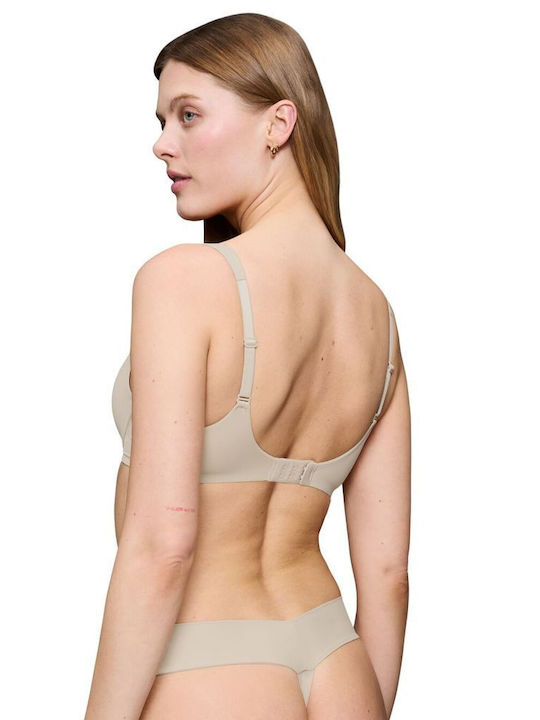 Strapless Bra with Light Padding Underwire Ανοιχτό Μπεζ