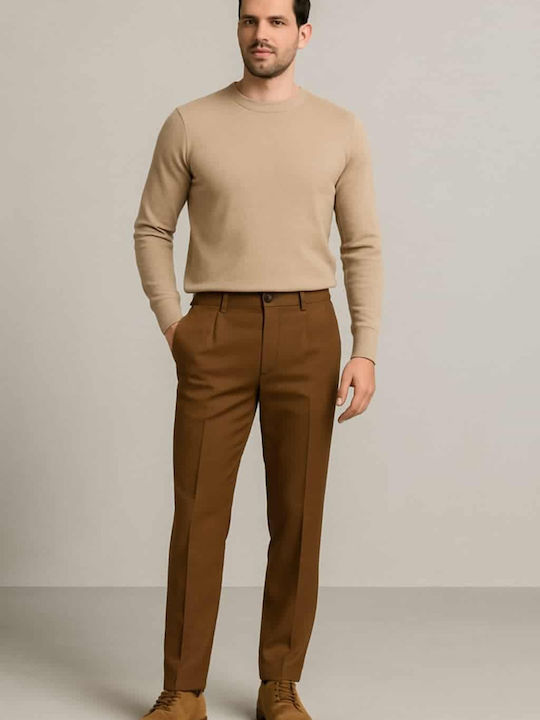 Hose in Schlanker Passform Camel