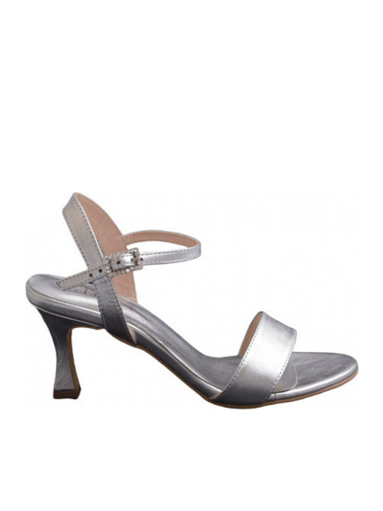 Leder Sandalen Silber