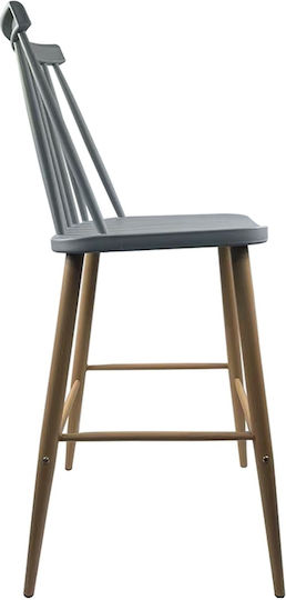 Scaune Bar Metal Encanta Grey/Natural 45x46x97buc