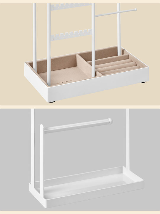 Songmics Σταντ Κοσμημάτων Μεταλλικό Λευκό 19.6x11.5x30.8cm