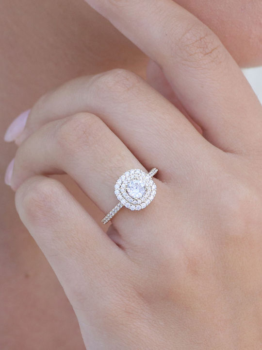 Дамски Пръстен с Циркони от Злато 14K