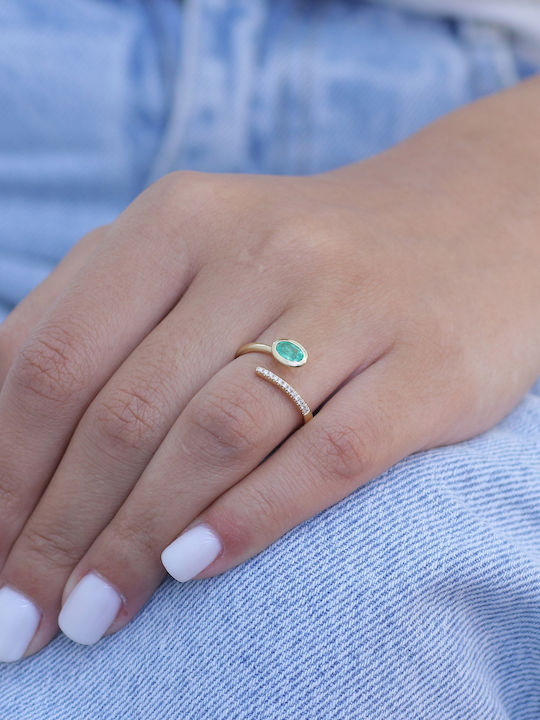 Damen Ring mit Diamant aus Gold 18K