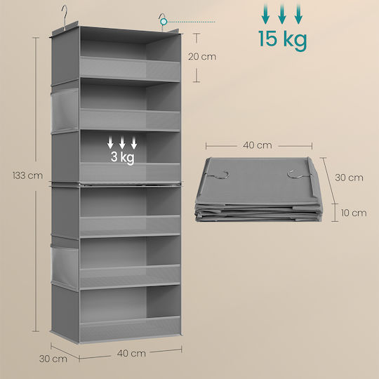 Songmics Κρεμάστρα Πόρτας 6 Θέσεων Πλαστική 40x133cm